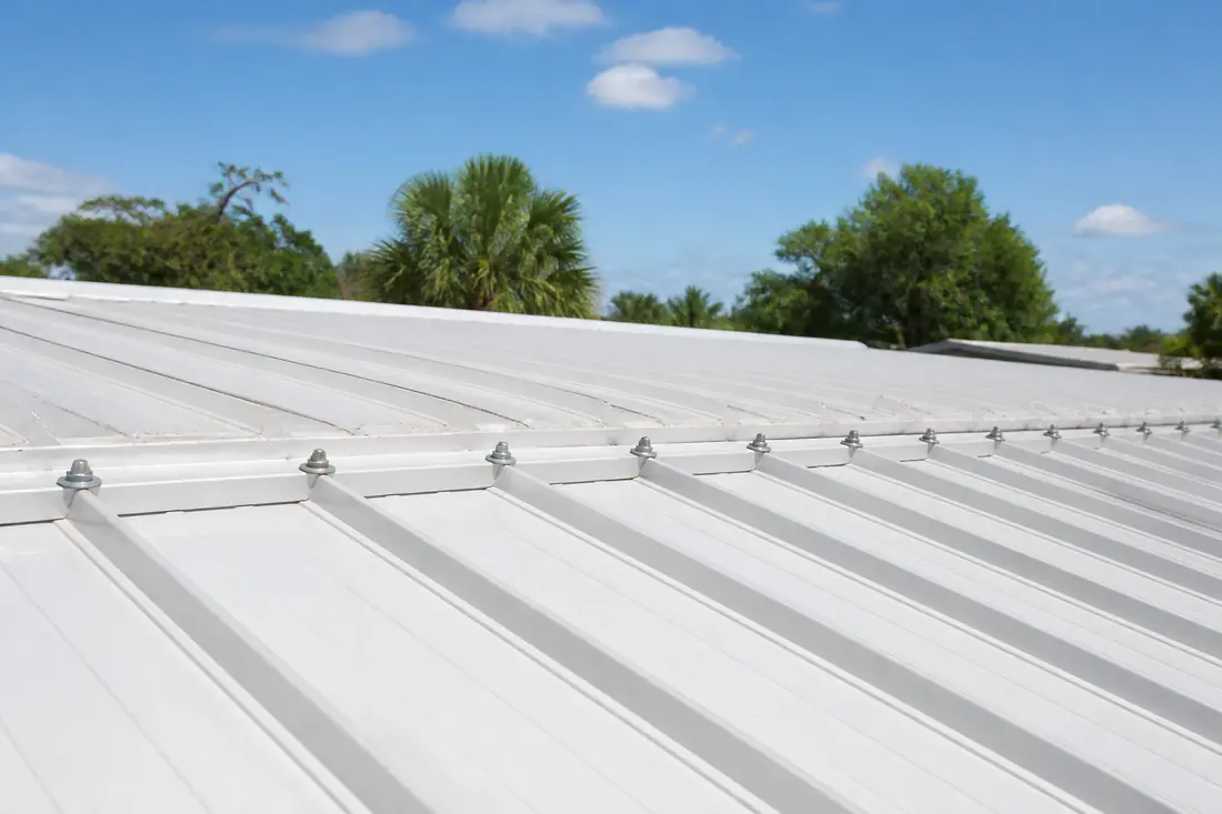 Ribbed metal panel — mobile home roofing